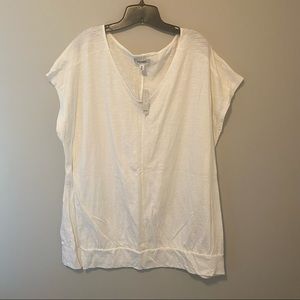 NWT Old Navy white slub knit tee 3x